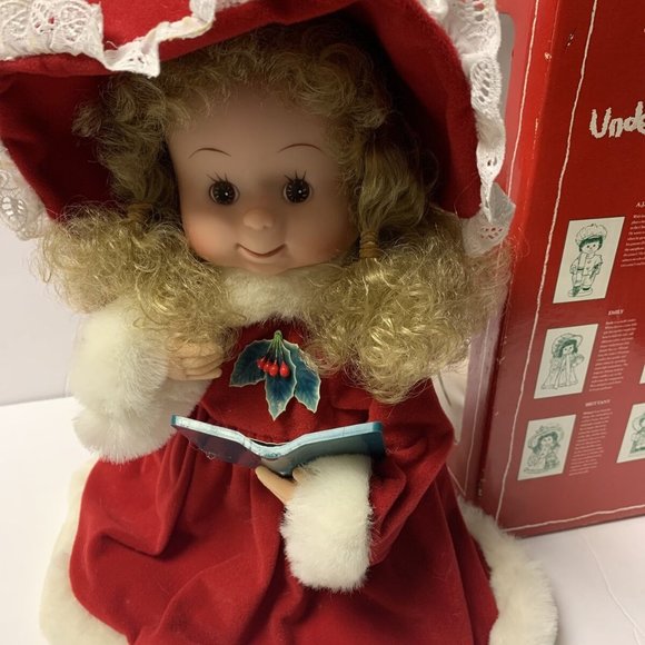 Santa’s Best Undercover Kids Animated 14” Girl 1993 Christmas Motionet Red Dress - Picture 1 of 9